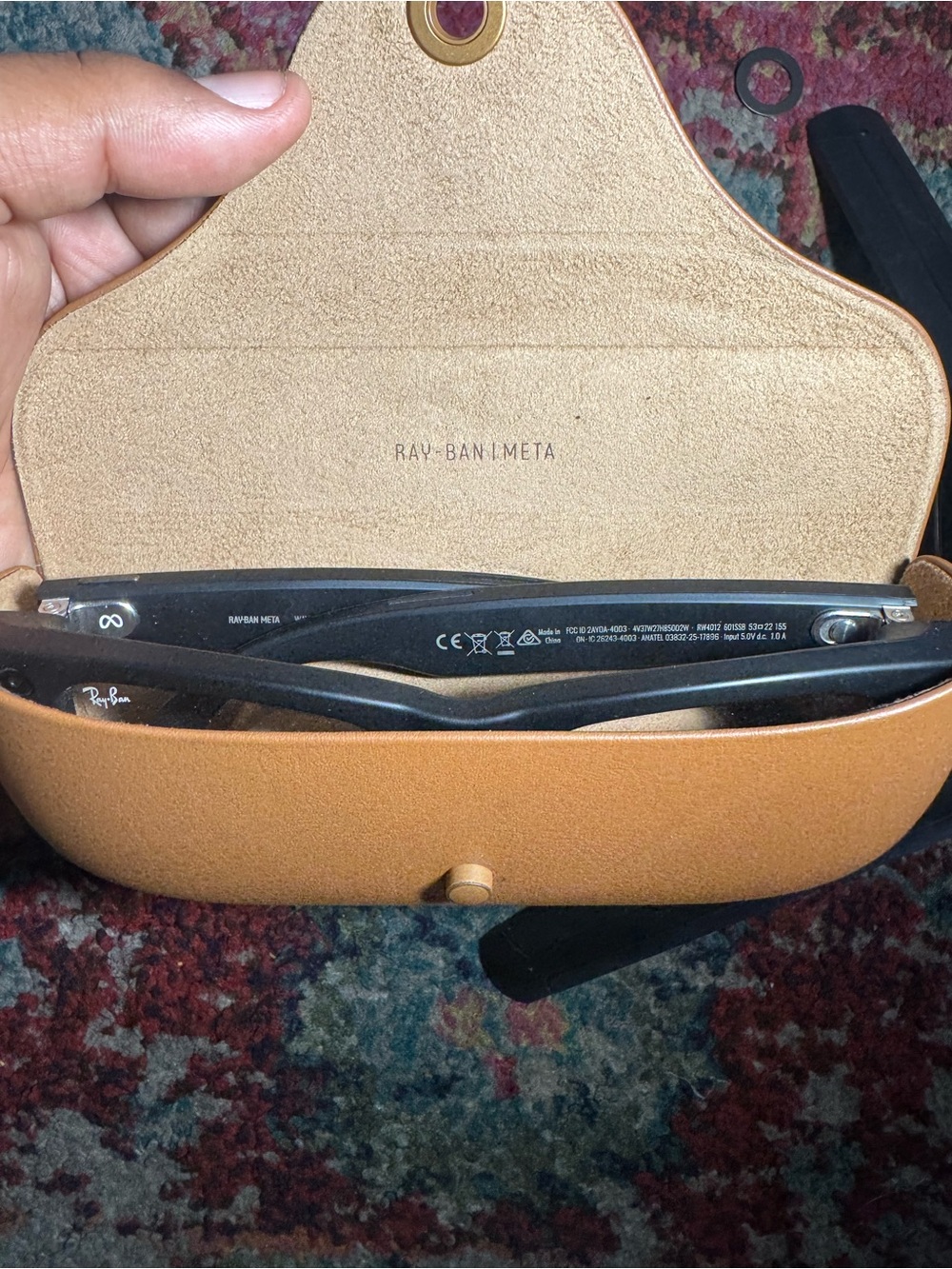 Ray-Ban Black Folding Sunglasses with Brown/Tan Case